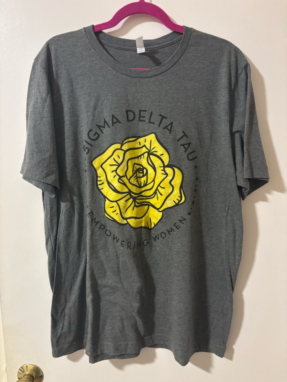Sigma Delta Tau Empowering Women Yellow Tea Rose T-Shirt